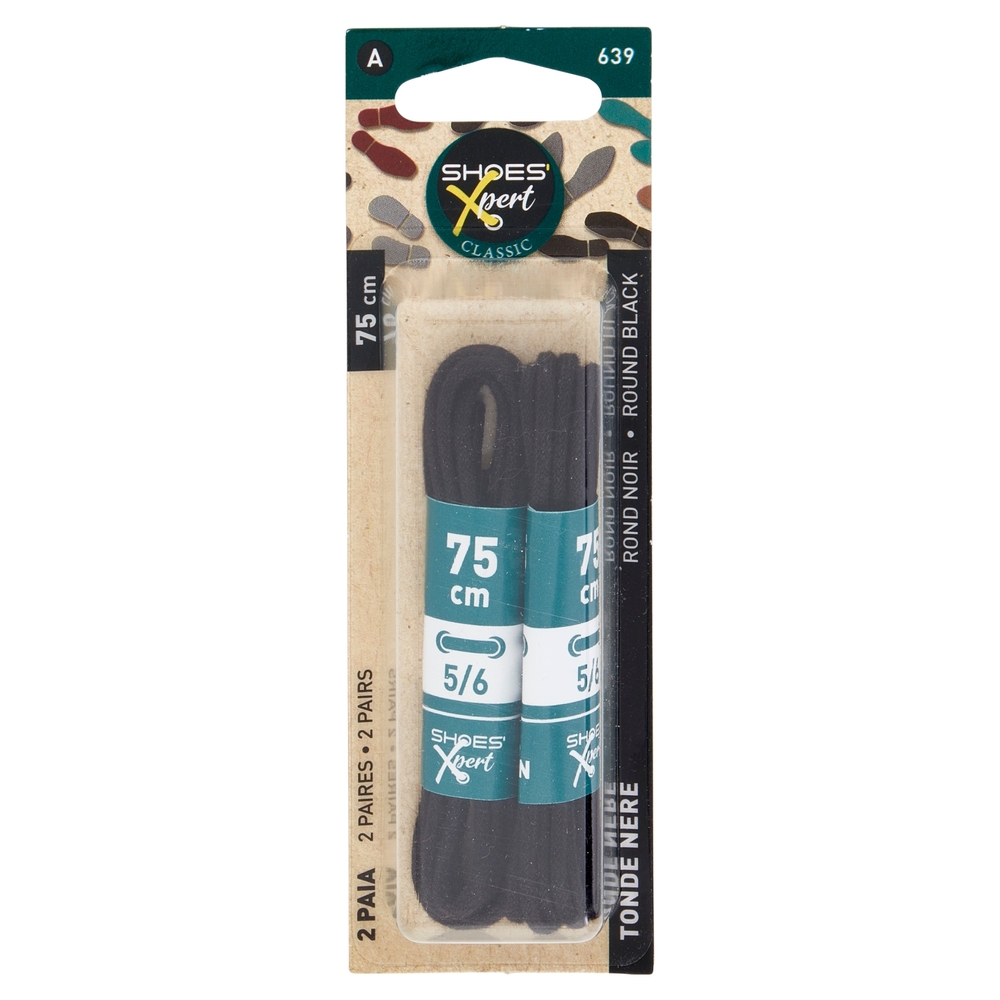 Shoes'Xpert Classic Tonde Nere 75cm 5/6 2 Paia
